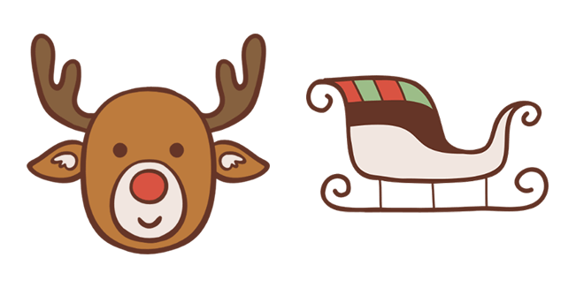 christmas rudolf santas sleigh custom cursor