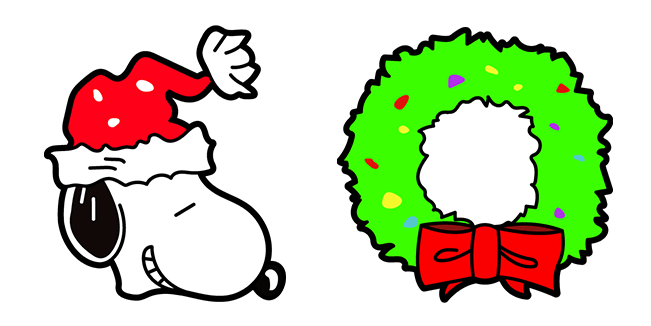 christmas snoopy wreath custom cursor