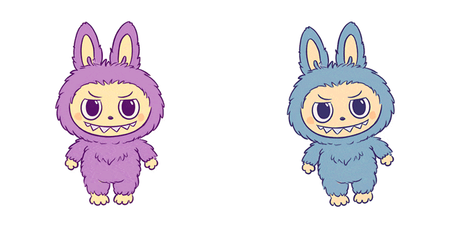 colorful labubu animated custom cursor