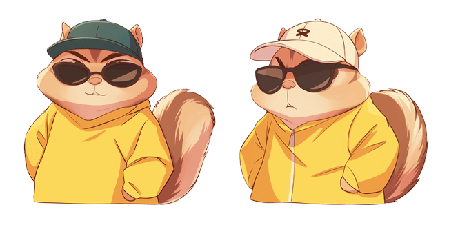 cool chipmunks in yellow hoodie custom cursor