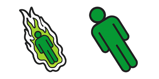 cool green man logo custom cursor