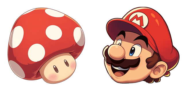 cool mushroom & super mario head custom cursor