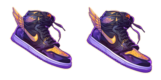 cool sneakers with wings animated custom cursor