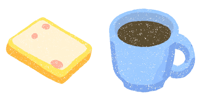 cozy breakfast toast coffee custom cursor