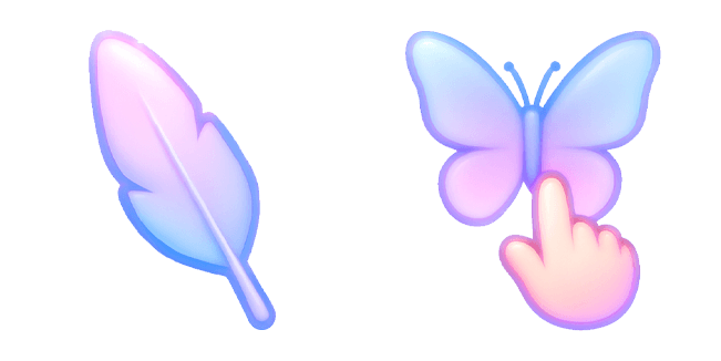 cozy gradient feather & hand with butterfly custom cursor