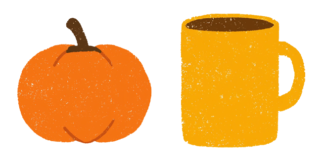 cozy pumpkin and coffee mug custom cursor