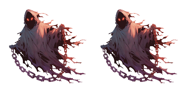 creepy ghost with chains animated custom cursor