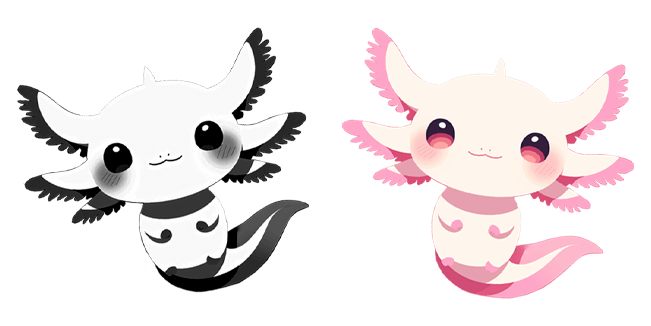 cute axolotl negative custom cursor