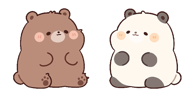 cute brown bear and panda custom cursor