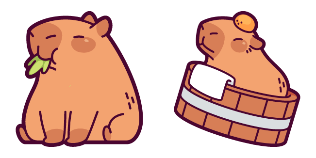 cute capybara eating custom cursor