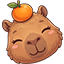 Cute Capybara with Mandarin