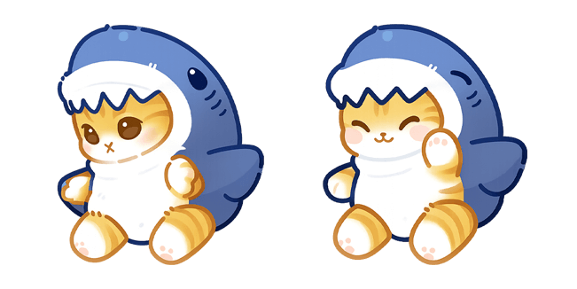 cute cat in shark costume custom cursor