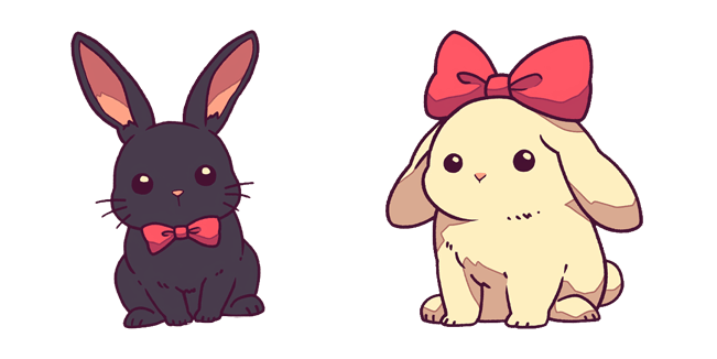 cute dark & light bunny custom cursor