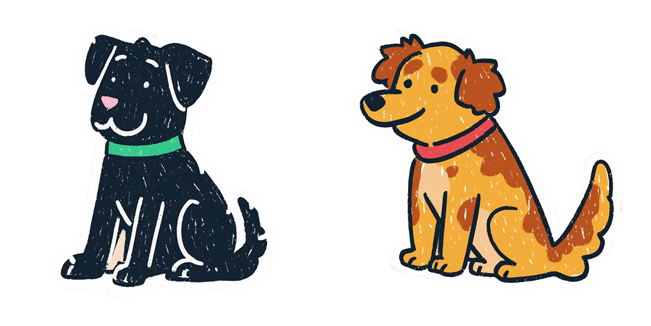 cute dark orange dogs puppies custom cursor