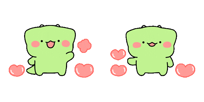 cute dino love hearts animated custom cursor
