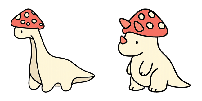 cute dinosaur in mushroom hat custom cursor