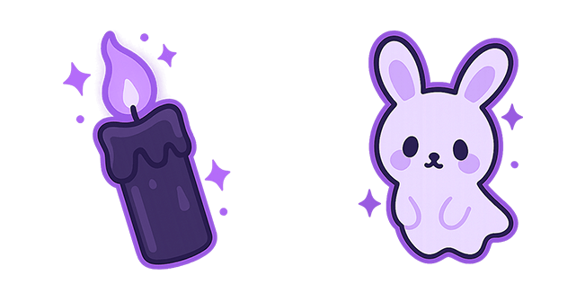 cute halloween ghost bunny candle custom cursor