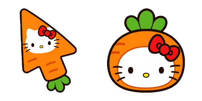 cute hello kitty orange carrot custom cursor