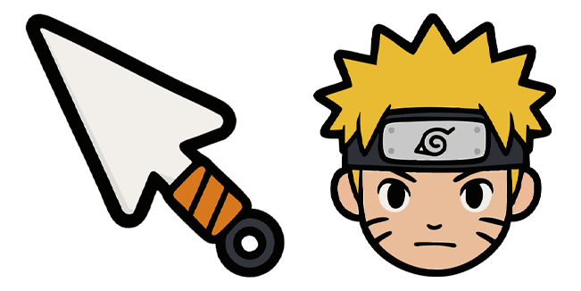 cute naruto kunai & head custom cursor