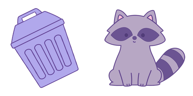 cute raccoon and trash can custom cursor