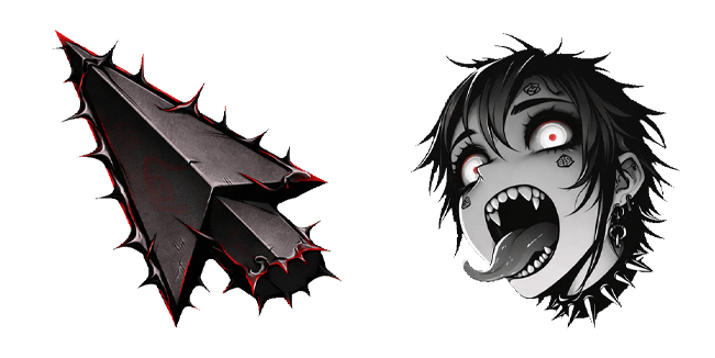 dark anime ghotic girl & spiked arrow custom cursor