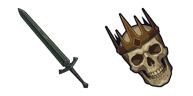 dark fantasy skeleton king and sword custom cursor
