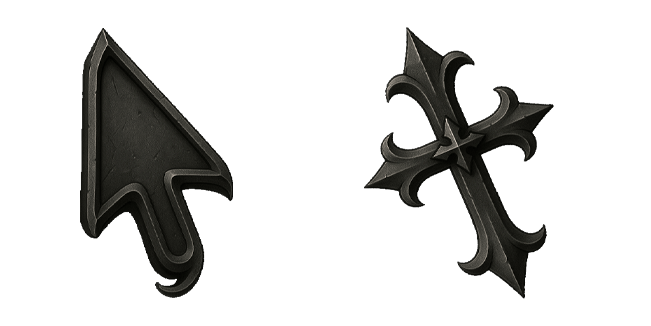dark gothic arrow & cross custom cursor