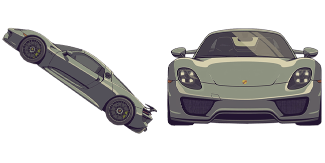 dark grey porsche 918 spyder custom cursor