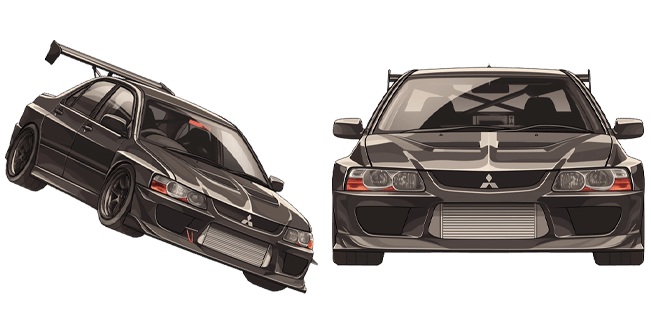 dark mitsubishi lancer evo IX custom cursor
