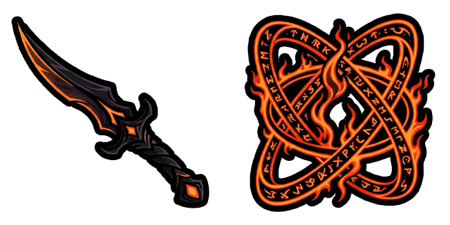 demonic blade and infernal sigil custom cursor