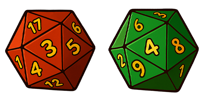 dnd d20 red green dice custom cursor