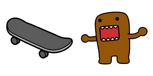 domo kun and skateboard custom cursor