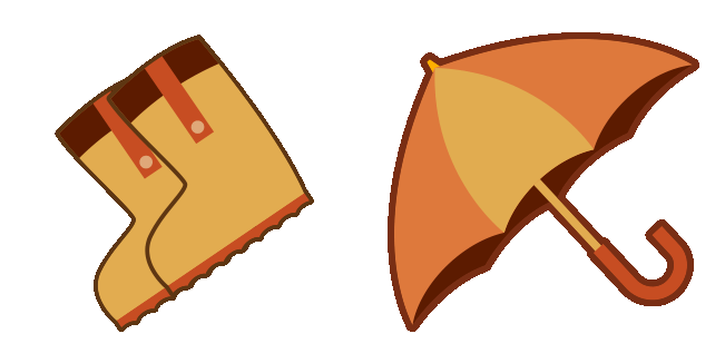 fall aesthetic boots umbrella animated custom cursor