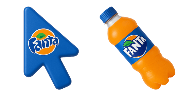 fanta orange 3D custom cursor