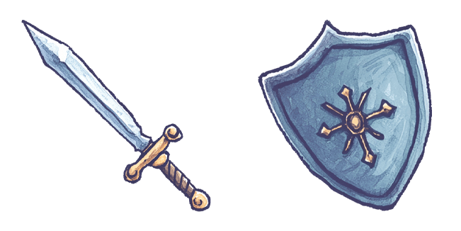 fantasy knight sword shield custom cursor