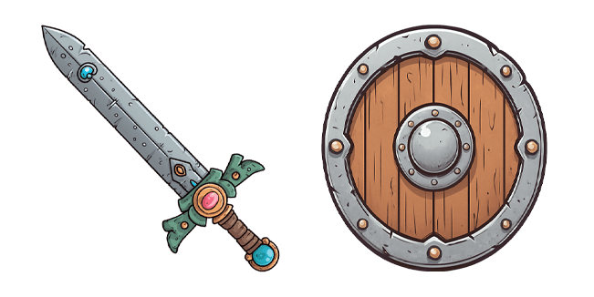 fantasy sword and shield custom cursor