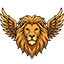 Fantasy Wizard Staff & Winged Lion Emblem
