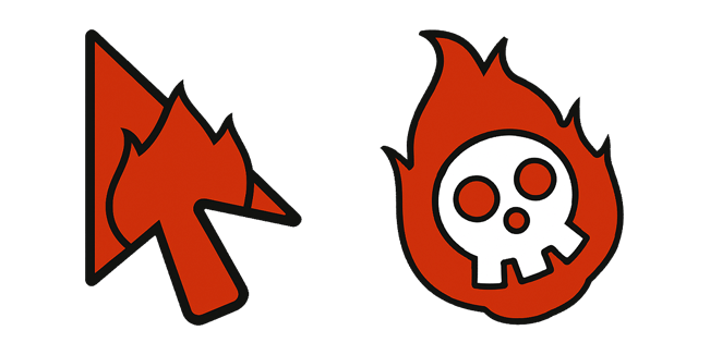 fire force burning skull custom cursor
