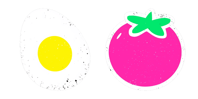 fried egg pink tomato custom cursor