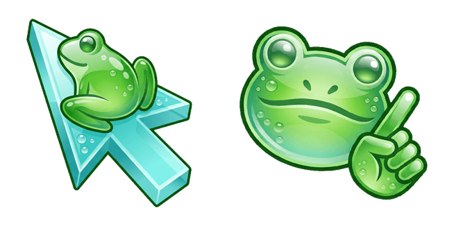frutiger aero glossy green frog custom cursor