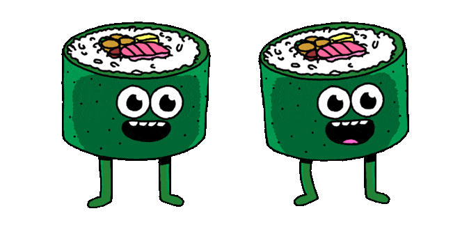 funny green sushi roll animated custom cursor