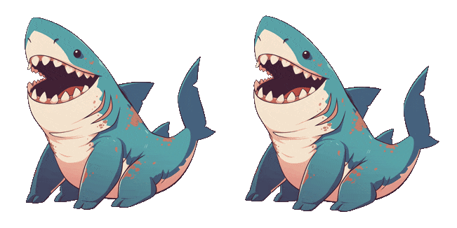 funny land shark animated custom cursor