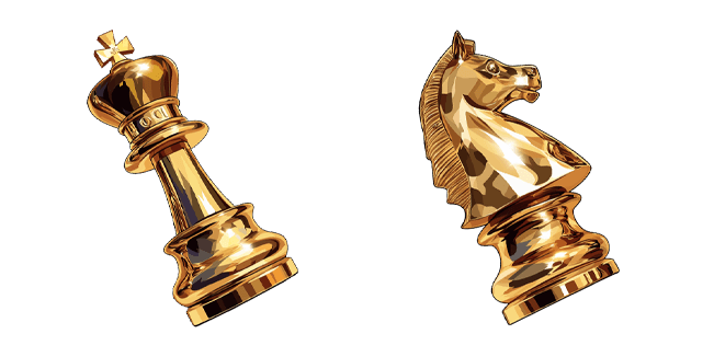 gold chess king and knight custom cursor