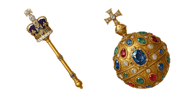 golden scepter & orb 3D custom cursor