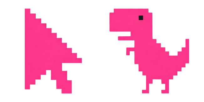 google chrome t rex pinky custom cursor