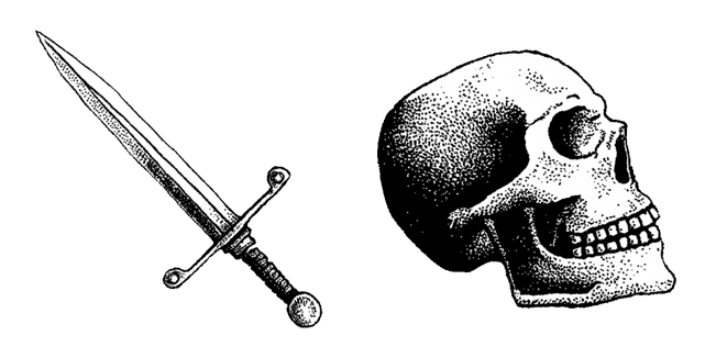 gothic engraved sword skull custom cursor