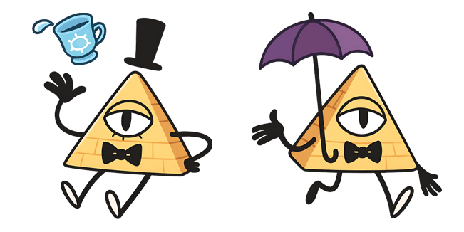 gravity falls bill cipher with cup & umbrella custom cursor