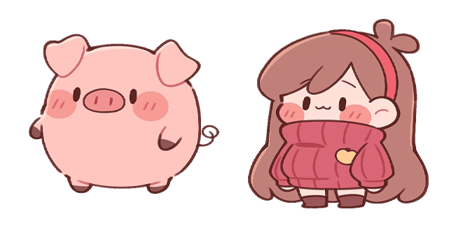 gravity falls kawaii waddles and mabel pines custom cursor