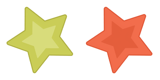 green and red stars custom cursor