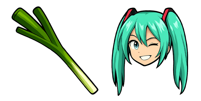 green onion & hatsune miku custom cursor